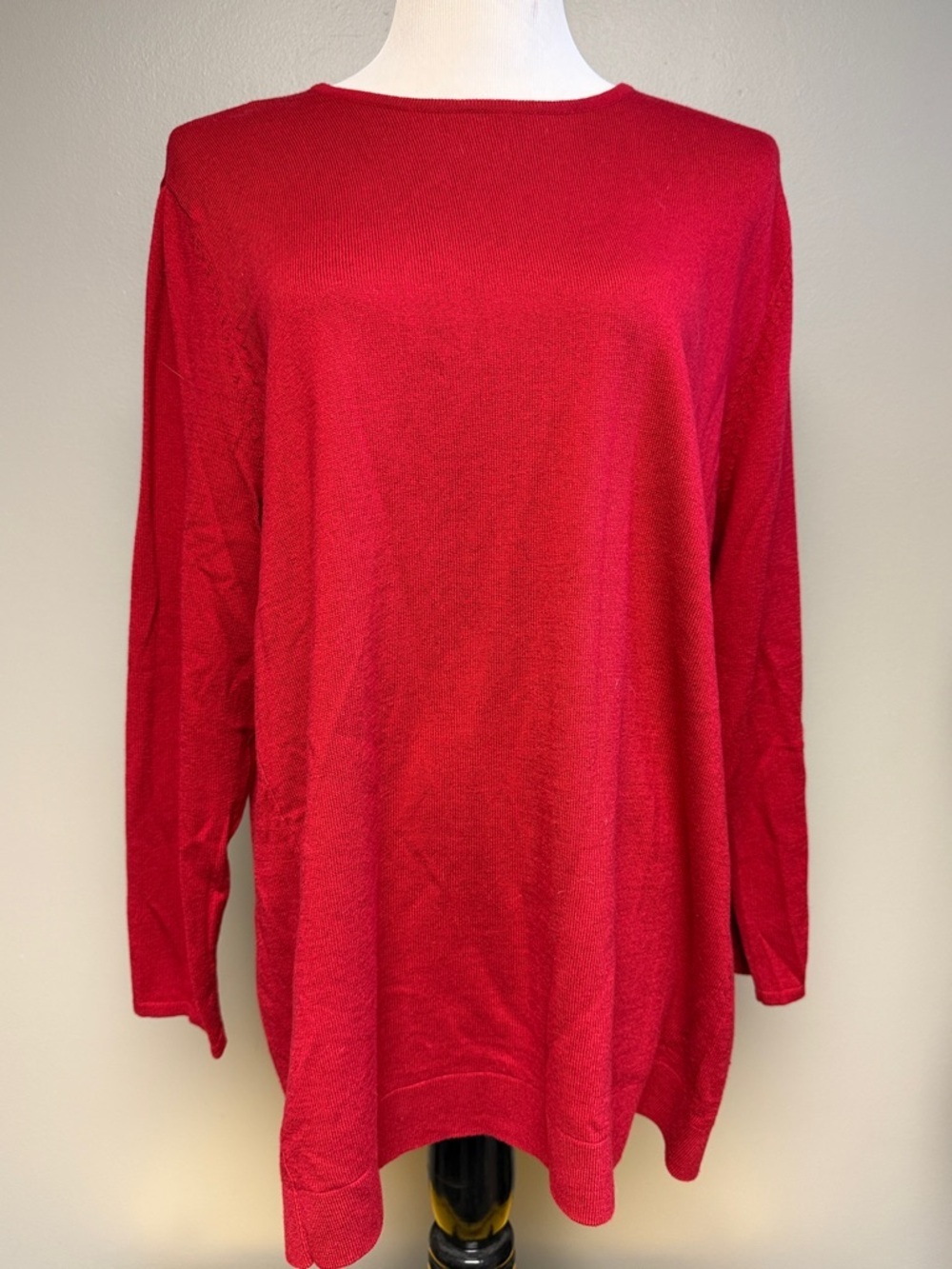 J. Jill Red Long Sleeve Knit Top XL Petite Soft Casual